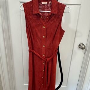 New York & Company (Eva Mendez) Burnt Orange Sleeveless Dress